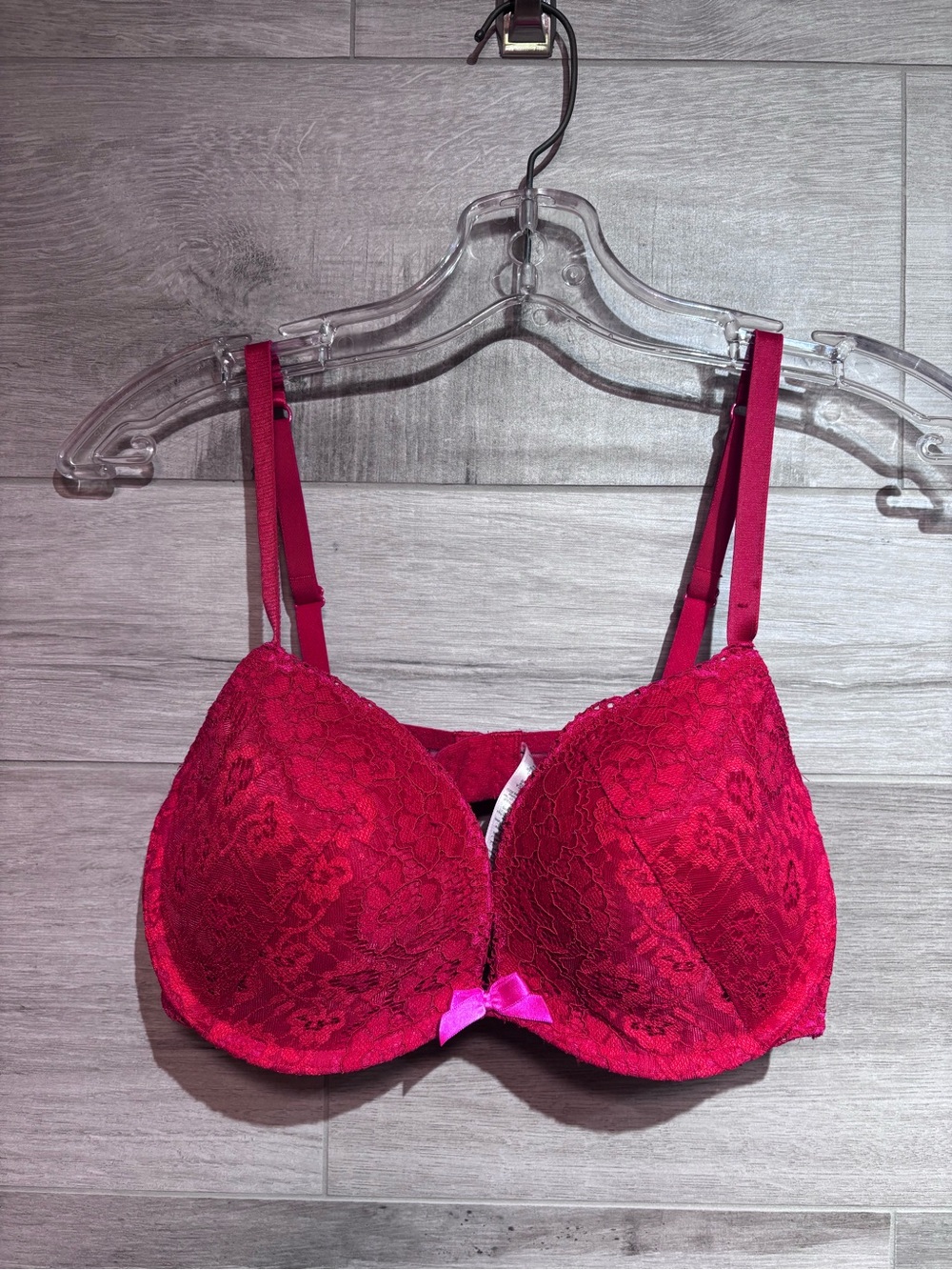 3/$30 La Senza Bra Size 36 D cherry red no padding like new!